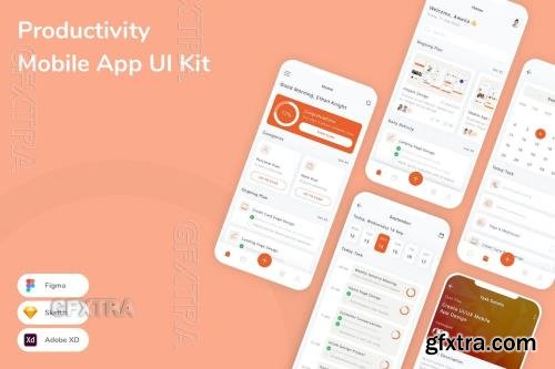 Productivity Mobile App UI Kit P9ZX6H3