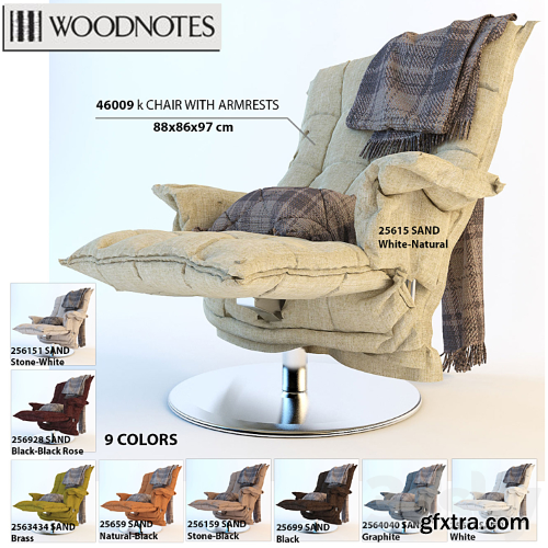 Armchair Woodnotes K CHAIR WITH ARMRESTS