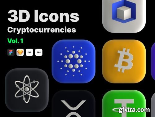 3D Icons Cryptocurrencies Vol. 1 Ui8.net