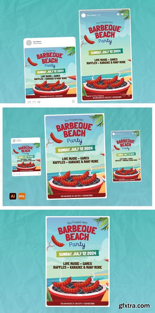 BBQ Party Flyer Template 8BZ2TFE