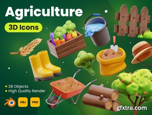 Agriculture 3D Icons Ui8.net
