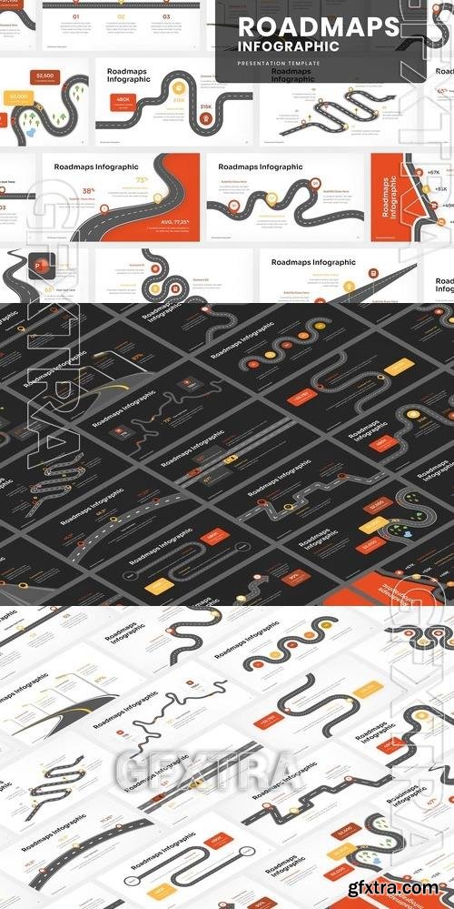Roadmaps Infographic Presentation Template JZ84EXS