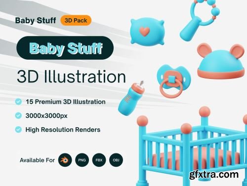 Baby Stuff 3D Icon Ui8.net