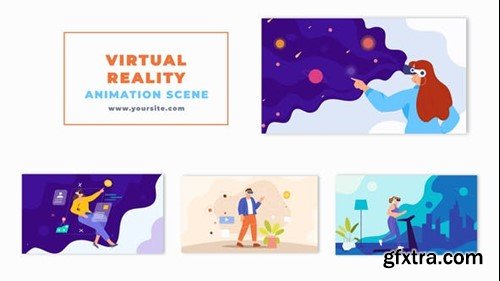 Videohive Virtual Reality Technology Flat Vector Animation Scene 47494500