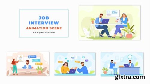 Videohive Job Interview Creative Flat Character Animation Scene 47494918