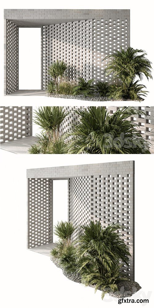 Outdoor Entrance Parametric Brick Wall - Architecture Element 53