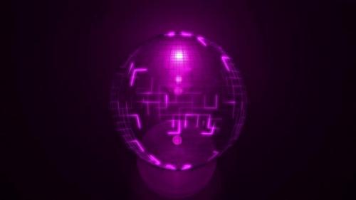 Videohive - Glowing Neon Lines Moving in a Sphere - 47467400