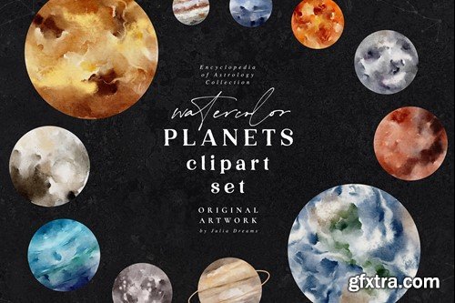 Watercolor Planets Clipart Astrology Astronomy MXH6D55
