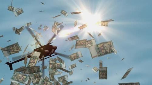 Videohive - Armenia Dram AMD banknotes helicopter money dropping - 47479191