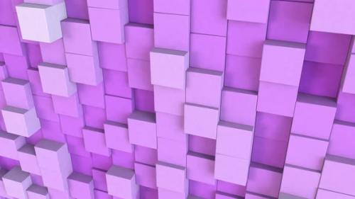 Videohive - Minimalistic Cube Pattern Background Light Purple - 47482186