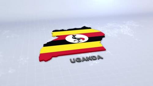 Videohive - Uganda Map With Flag - 47482242