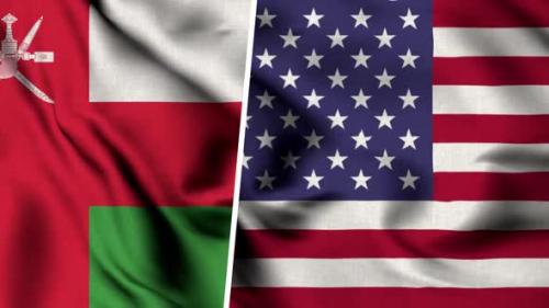 Videohive - Oman Flag And Usa Flag - 47490719