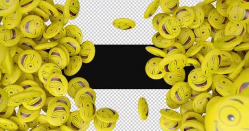 Videohive - Winking Face Emojis Background On Alpha - 47490775