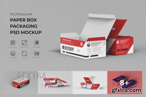 Rectangular Paper Box Packaging PSD Mockup P3JMRH8