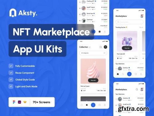 Aksty. - NFT Marketplace Mobile App Ui8.net