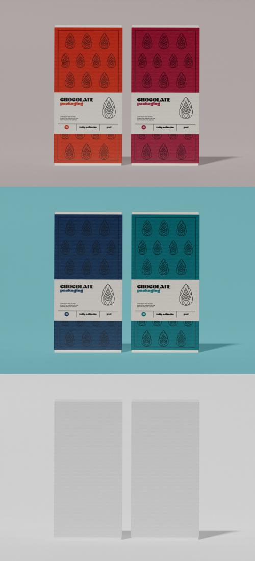 Front View of Pair of Chocolate Bars Mockup 634714895
