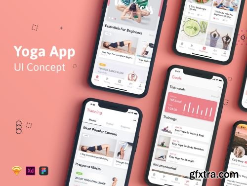 Yoga Fitness Mobile App UI Kit Ui8.net