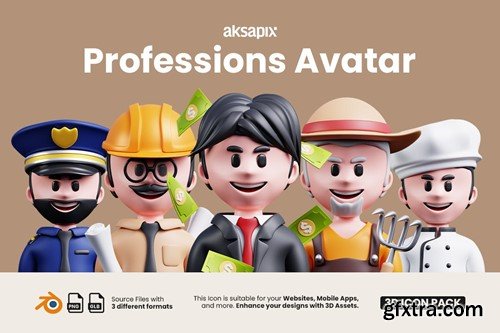 Professions Avatar 3D Icon Pack 8Z94FNG