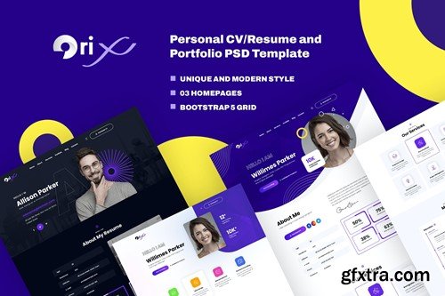 Orix - Personal CV/Resume and Portfolio PSD HSVVLF2