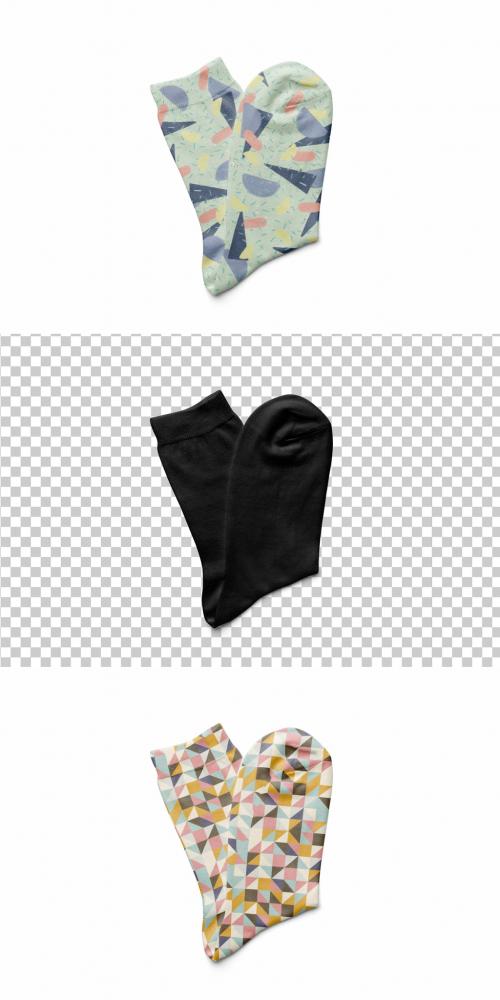 Mockup of customizable sock with personalized pattern design and logo and customizable background 634458032