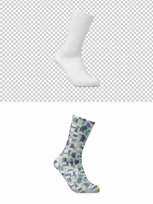 Mockup of customizable sock for logo and personalized design and customizable background 634457394