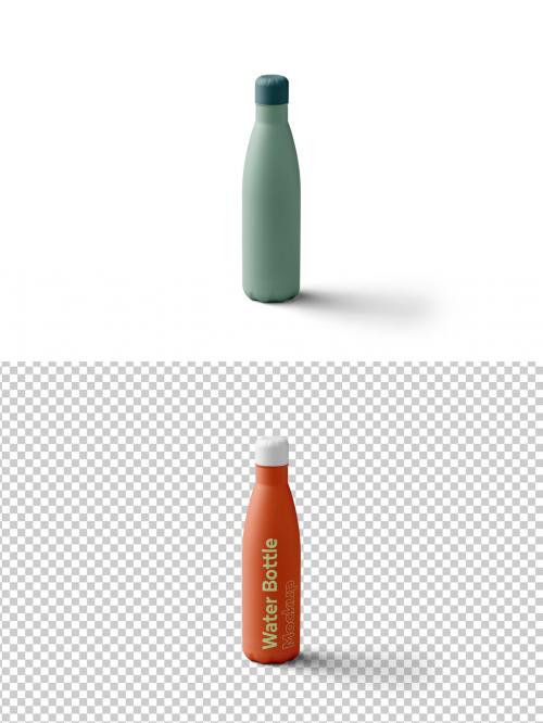 Mockup of customizable stainless steel thermo bottle with customizable background 634457034