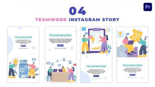 Videohive - Eye Catching Teamwork Employees Flat Vector Instagram Story - 47470337