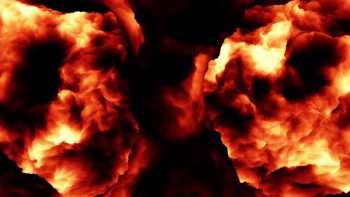 Videohive - Majestic fire on a black background, slow motion, 4K. - 47491896