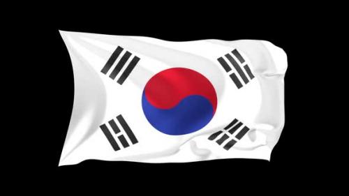 Videohive - Looping Waving Flag South Korea - 47242738