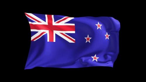 Videohive - Looping Waving Flag New Zealand - 47242744