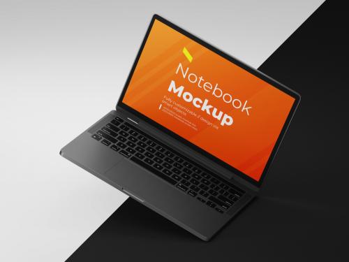 Perspective Notebook Laptop Mockup 573495627