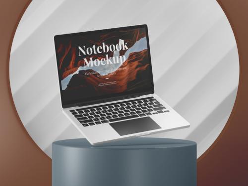 Floating Realistic Notebook Mockup Front View 573495644