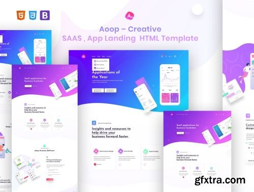 Aoop - SaaS & App Landing HTML Template Ui8.net