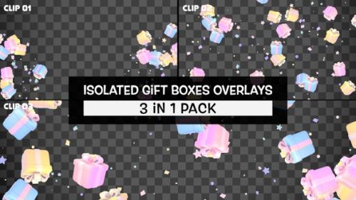 Videohive - Isolated Gift Boxes Overlays Pack - 47520904