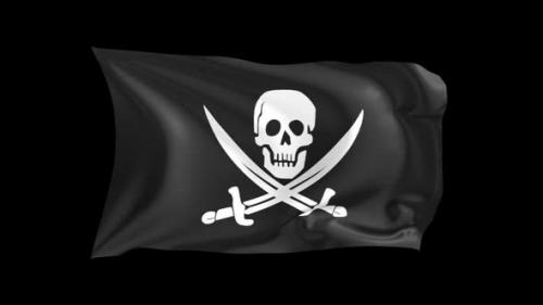 Videohive - Looping Waving Flag Pirate - 47242729