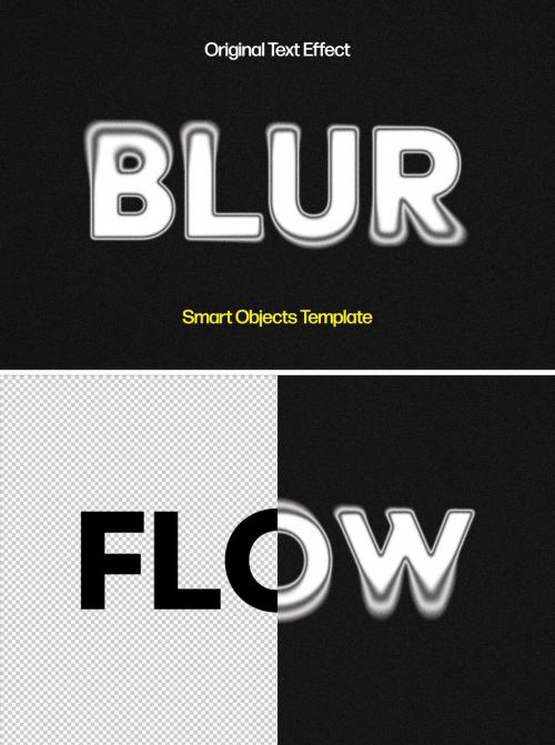 Black And White Blur Text Effect Mockup 633733438