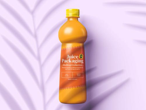 Plastic Juice Bottle Mockup With Yellow Cap 632439088