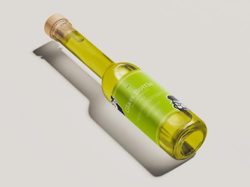 Layed Glass Bottles Mockup With Long Neck 632438003