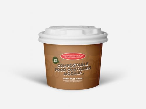 Eco Food Container Mockup With White Cap 573496134