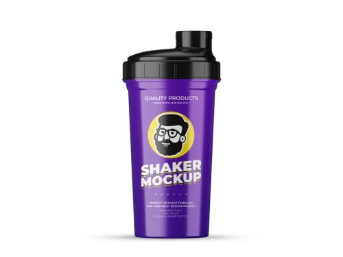 Purple Plastic Sports Shaker Mockup With Black Cap 573496080