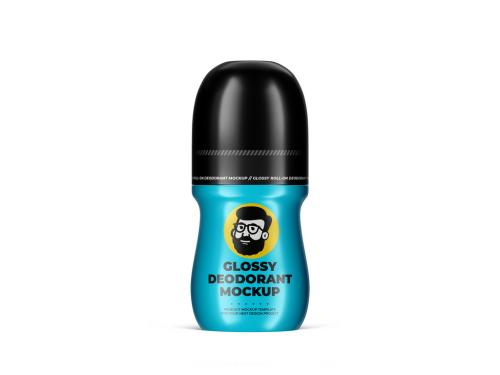 Roll-on Deodorant Bottle Mockup With Black Cap 573496065