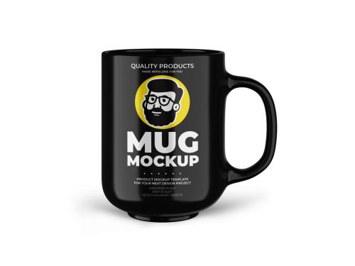 Black Mug Mockup On white Background 573496029