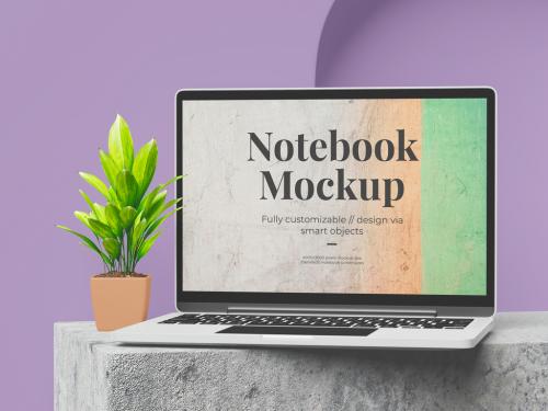 Modern Smart Device Notebook Mockup Front View 573495654