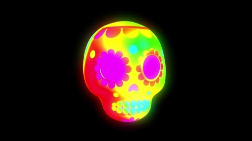 Videohive - Skull Psychedelic 3D Animation - 47548184