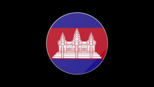 Videohive - Cambodia Kamboja Flag Circle Tube Loop South East Asia Country ASEAN Phnom Penh Khmer Icon - 47569333