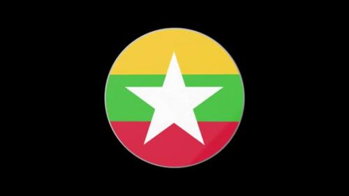 Videohive - Myanmar Flag Circle Tube Loop South East Asia Country ASEAN Burma Yangon Rangoon Naypyidaw Icon - 47569374
