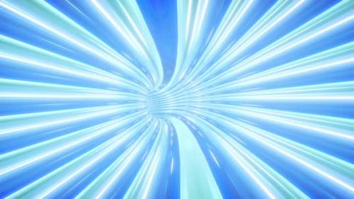 Videohive - Neon Blue Stream Flying Through the Universe Lightspeed Tunnel - 47559795