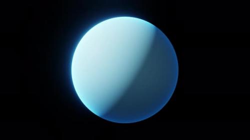 Videohive - Planet Uranus with alpha channel overlay view from outer space 3d render. Solar system planets - 47562867