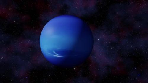 Videohive - Planet Neptune view from outer space and twinkling stars in the Milky Way galaxy 3d render. Solar - 47562873