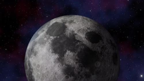 Videohive - Earth satellite Moon view from outer space and twinkling stars in Milky Way galaxy 3d render. - 47562878